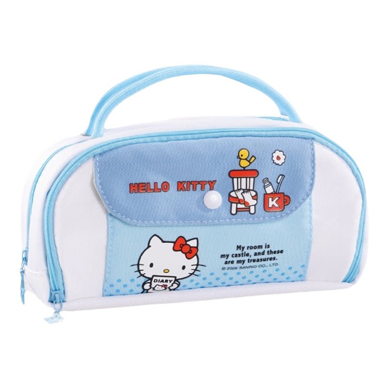 悦木HelloKitty凯蒂猫卡通穿绳手提笔袋学生大容量便携可爱收纳袋