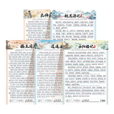 斗半匠小学初中必背文言文挂图