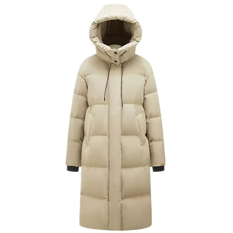雅鹿白色羽绒服女中长款加厚2025年新款爆款长款过膝极寒保暖外套