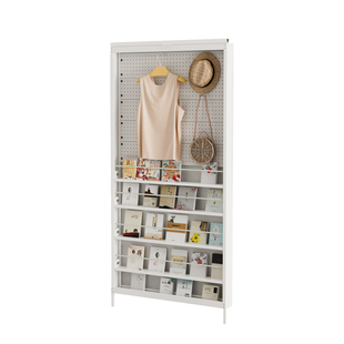 品正无忧超薄金属防尘帘洞洞板置物架落地一体靠墙极窄款收纳架