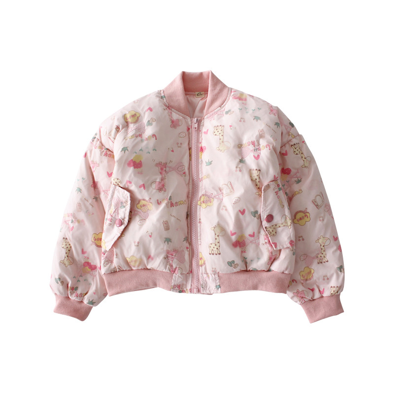 冬季保暖棒球外套女童羽绒服