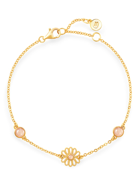 宝得意小丝花橙月光石小花丝细手链银手链饰品吊坠配饰情侣款高级