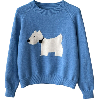 韩系卡通小狗洋气百搭毛衣针织衫