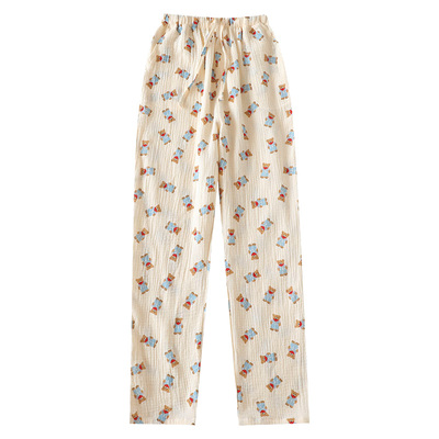 吸汗透气~女士纯棉家居长裤睡裤