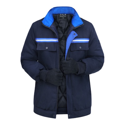 冬季男加厚保暖反光条电焊棉服