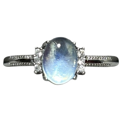 Limpid海蓝宝水晶简约女戒礼物