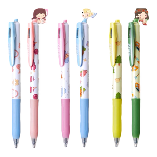 齐心迷你世界联名按动中性笔限定按动中性笔水笔中学生用书写按压式速干弹簧圆珠笔小学生黑色可换笔芯