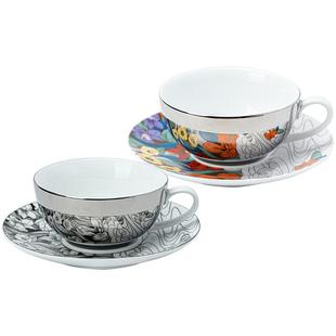 景德镇官方陶瓷描金美式咖啡杯子轻奢下午茶精致创意高颜值对杯