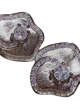 珠宝 奢华拉丝海棠花宝石项链 宴会高定 多巴胺彩虹圆钻手链 套装