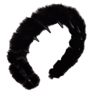 豹纹毛绒波浪高颅顶发箍女2025新款秋冬洗脸压发头箍防滑不掉发卡