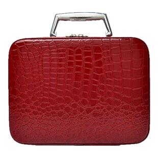 化妆包大小号扁箱便携式随身护肤品收纳包袋防水立体硬壳皮化妆盒