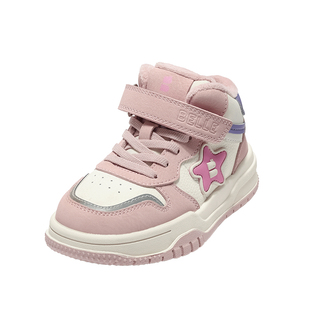 百丽童鞋女童加绒运动鞋2025冬季新款儿童高帮板鞋男童保暖休闲鞋