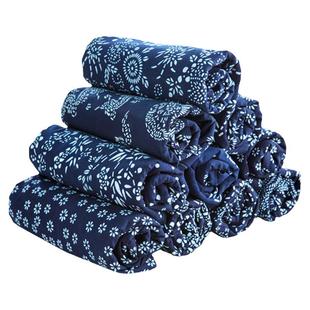 乌镇新品蓝花布料全棉青花手工民族服装面料中国风桌布门帘蜡染布