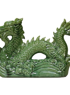 陶瓷器青龙摆件办公室家居屋顶