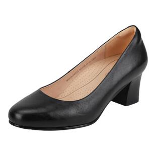 江博士女鞋工作鞋女黑色舒适高跟鞋粗跟通勤空姐软底礼仪鞋女鞋
