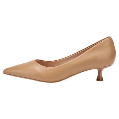 浅口尖头中跟女鞋小猫跟气质单鞋