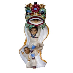 石湾陶瓷公仔民俗文化摆件人物家居装饰品外宾送礼醒狮黄飞鸿舞狮