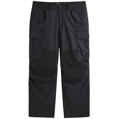 太平鸟男装黑色休闲裤秋冬季潮流工装裤时尚青年直筒裤宽松