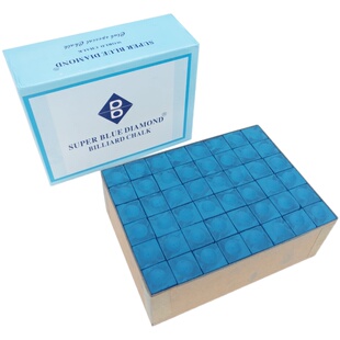 BLUE DIAMOND蓝钻台球巧克粉黑八台球枪粉油性皮头擦粉144颗