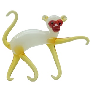 淄博琉璃手作可爱金丝猴桌面摆件国风生肖猴子家居装饰品生日礼物