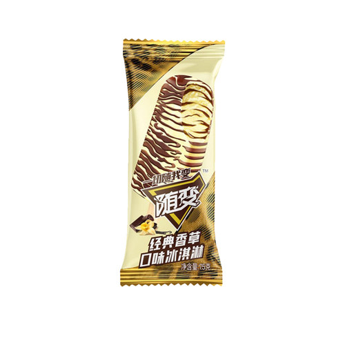蒙牛随变雪糕经典冰激凌香草口味冷饮巧克力夹心冰淇淋75g