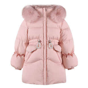 女童羽绒服冬季中长款2025新款中大儿童甜美公主洋气加厚保暖外套