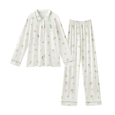 嫚熙夏季薄款月子服孕妇产妇吸汗透气速干睡衣森氧冰奶皮家居服