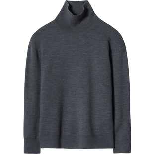 石见山16针双面双色羊毛衫男士秋冬高领毛衣内搭打底针织衫男款