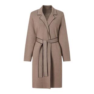 IMM尹默春包芯纱线夹花砂砾色直身H基因版型呢大衣外套女