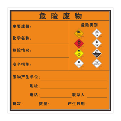 爆炸性有毒易燃危险废物类别区