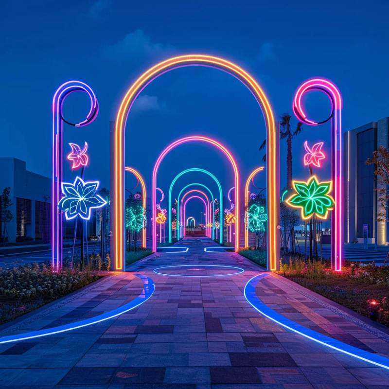 网红花朵发光拱门 景观美陈隧道户外街区动态灯光装置商业制作,节庆用品/礼品,拱门,淘宝优惠券,粉丝福利购,淘宝优惠卷