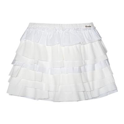 Kroche白色高腰A字蛋糕短裙