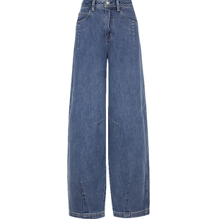 ONLY2026春季新款宽松显瘦气球裤版型阔腿裤高腰长裤牛仔裤女