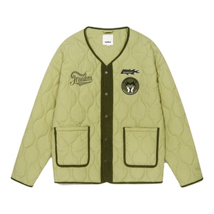 罗云熙同款GUUKA冬装内穿袄子棉衣外套 潮绿色拼接保暖内胆棉服男