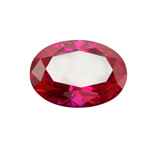 蛋形5#红刚玉裸石戒面主石 椭圆形合成培育红宝石Ruby首饰钻戒DIY