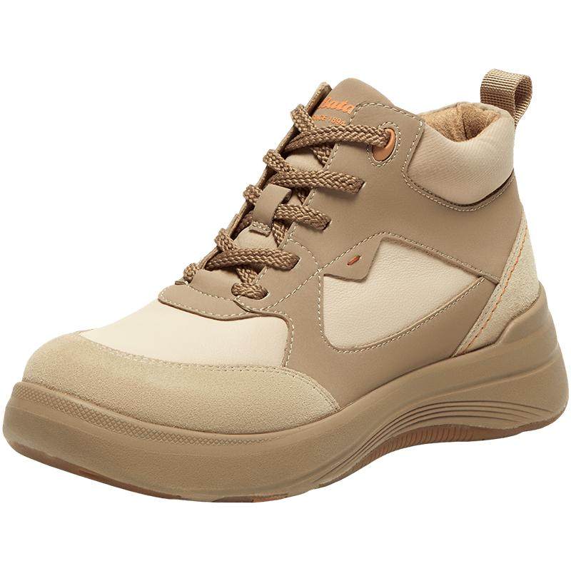 Bata休闲靴女冬季新款厚底高帮时尚户外软底短靴AGD44DD4