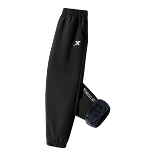 特步男童加绒裤子一体绒儿童冬季男孩加厚运动裤青少年男款初中生