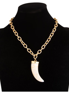 欧美跨境民族风晕染树脂尖角狼牙