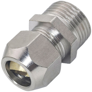 终端卡套接头PC8-02铜镀镍6mm-01/10-03/12-04分钢管直通铜管接头