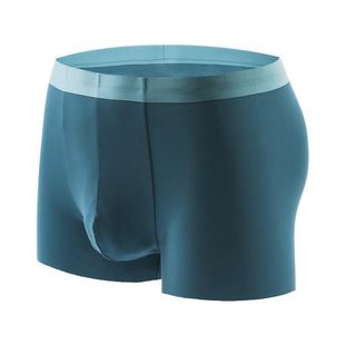 3条盒装100支兰精莫代尔男士平角内裤无痕一片式高端品质四季艺