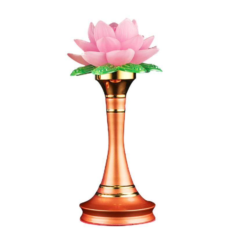 LED莲花灯佛堂七彩琉璃观音插电