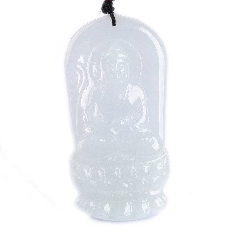 欧说珠宝冰糯翡翠佛牌吊坠项链