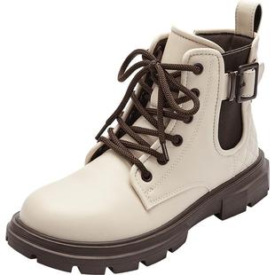 巴拉巴拉女童皮靴中大童马丁靴儿童靴子冬季童鞋秋冬鞋子宝宝加绒