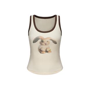 Matte Revolution设计师品牌LOOKNOW春夏美式复古撞色动物背心女