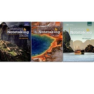 原版进口Listening and Notetaking Skills 1/2/3级别第四版美国国家地理听力笔记专项教材青少年英语技能寒暑假短期课程