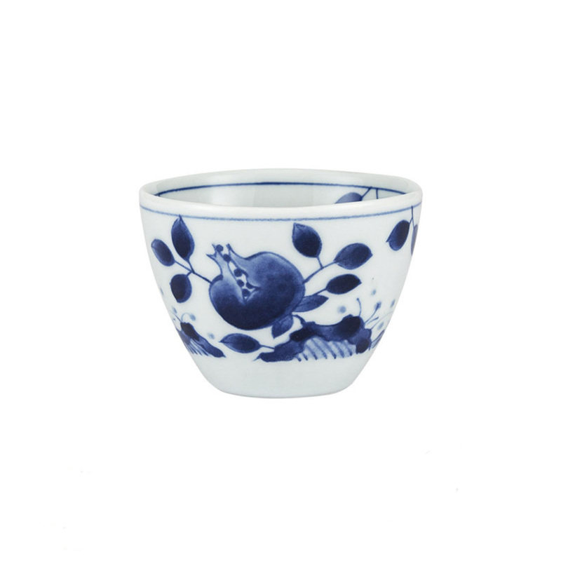 蓝凛堂青花瓷日式釉下彩福字茶杯