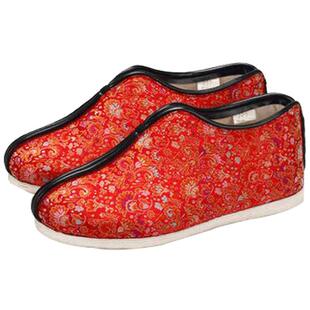 内联升布鞋女棉鞋老字号北京布鞋手工千层底织锦安棉女棉鞋8235A