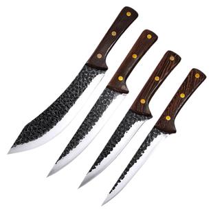 龙泉手工锻打剔骨刀杀猪屠宰牛羊专用刀具切肉剃骨剥皮刀分割肉刀