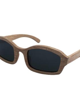 墨镜个性风方形实木框架太阳镜