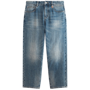 【商场同款】太平鸟男装 美式复古潮流蓝色直筒牛仔裤男B1HAF3136